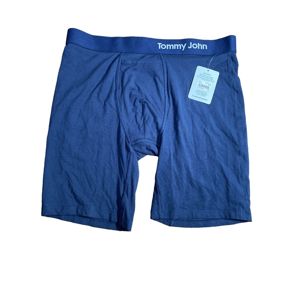 NWT's Men's Tommy John Cool Cotton Navy Blue 8" Boxer Briefs Large - Picture 1 of 3